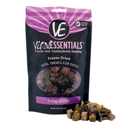 Vital Essentials Freeze Dried Turkey Giblets Treats for Dogs