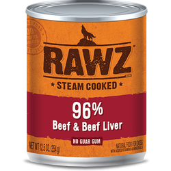 RAWZ 96% Beef and Beef Liver Canned Food for Dogs
