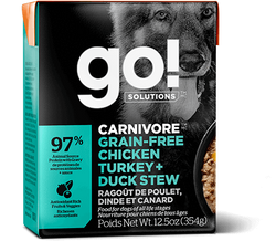 Go! Carnivore Grain Free Chicken, Turkey + Duck Stew for Dogs