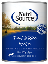 Nutrisource Adult Trout and Rice Canned Dog Food
