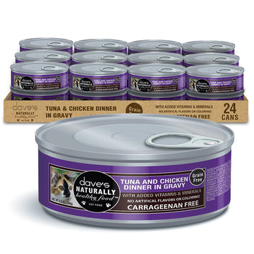Dave's Pet Food Naturally Healthy Grain Free Tuna and Chicken Dinner Canned Cat Food