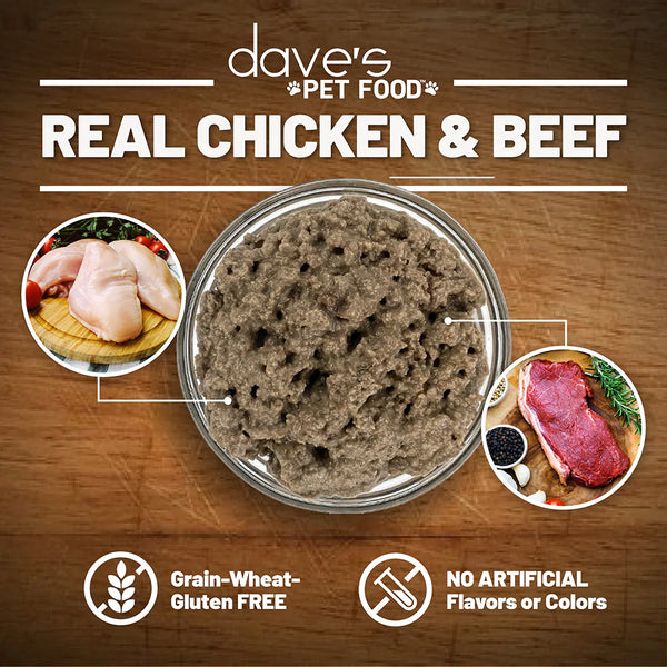Dave's Pet Food Naturally Healthy Grain Free Beef and Chicken Canned Cat Food