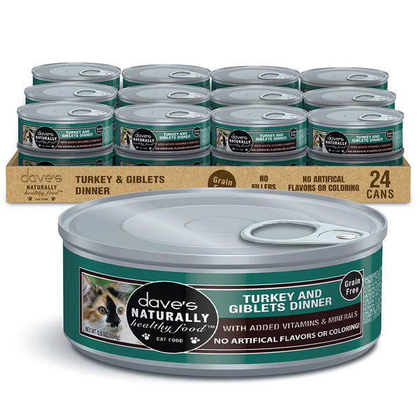 Dave's Pet Food Naturally Healthy Grain Free Turkey and Giblets Canned Cat Food