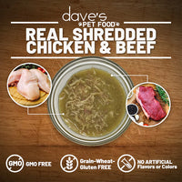 Dave's Pet Food Shredded Chicken & Beef Dinner in Gravy Canned Cat Food