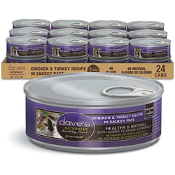 Dave's Pet Food Chicken & Turkey in Saucey Pate Recipe Canned Cat Food