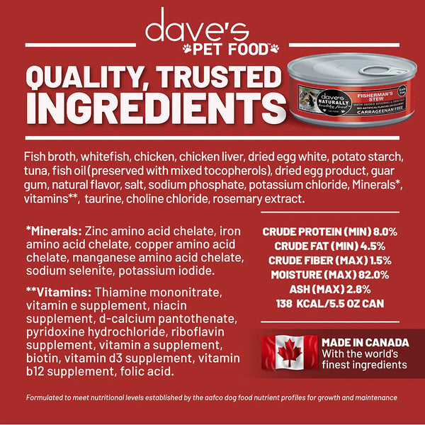Dave’s Naturally Healthy Grain Free Cat Food Shredded Fisherman