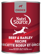 Nutrisource Choice Beef and Barley Canned Dog Food