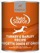 Nutrisource Choice Turkey and Barley Canned Dog Food