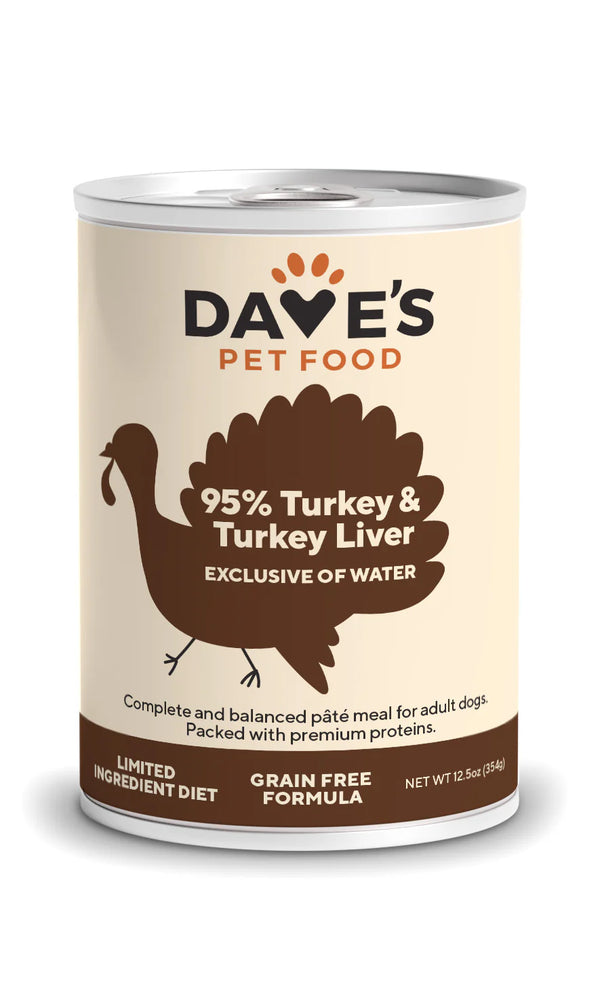 Dave’s 95% Premium Meats™ Turkey & Turkey Liver Canned Dog Food