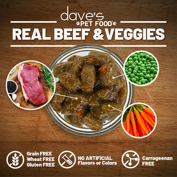 Dave’s Grain Free Beef & Vegetable Cuts in Gravy Canned Dog Food
