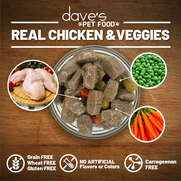 Dave’s Grain Free Chicken & Vegetable Cuts in Gravy Canned Dog Food