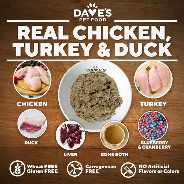 Dave's Restricted Hip & Joint Support, Chicken, Duck, & Turkey Recipe Canned Dog Food