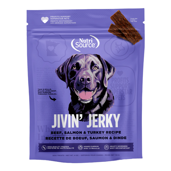 Nutrisource Beef, Turkey & Salmon Jivin' Jerky