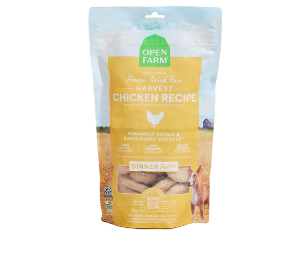 Open Farm Freeze Dried Raw - Harvest Chicken Patties for Dogs