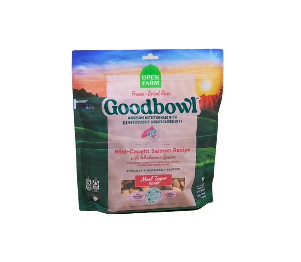 Open Farm Goodbowl Freeze Dried Raw Morsels – Wild-Caught Salmon & Wholesome Grains Recipe for Dogs