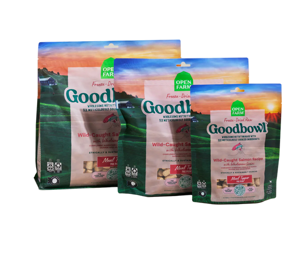 Open Farm Goodbowl Freeze Dried Raw Morsels – Wild-Caught Salmon & Wholesome Grains Recipe for Dogs