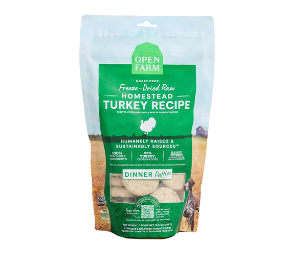 Open Farm Freeze Dried Raw - Homestead Turkey Patties for Dogs