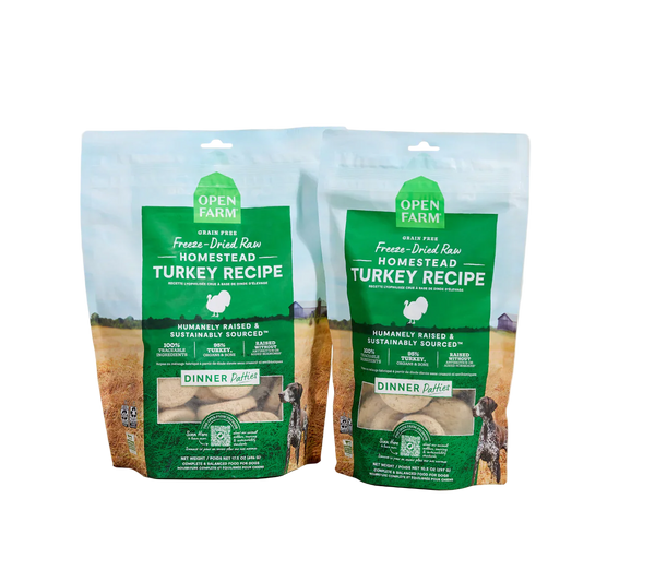 Open Farm Freeze Dried Raw - Homestead Turkey Patties for Dogs
