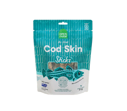 Open Farm Air Dried Cod Skins Crunchy Dog Treat Sticks