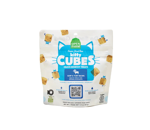 Open Farm Freeze-Dried Raw Kitty Cubes Surf and Turf Cat Treats