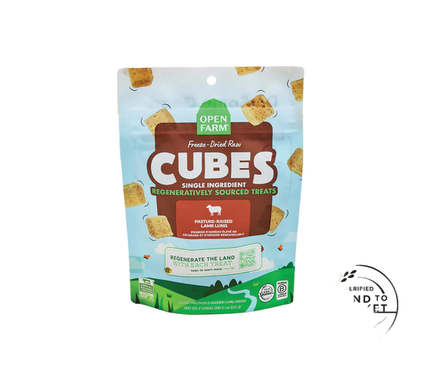 Open Farm Lamb Lung Regeneratively Sourced Treat Cubes For Dogs