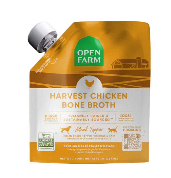 Open Farm Harvest Chicken Bone Broth Topper for Dogs and Cats