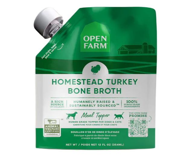 Open Farm Homestead Turkey Bone Broth Topper for Dogs and Cats