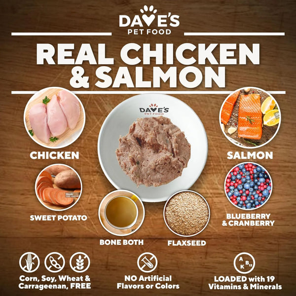 Daves Pet Food Chicken & Sweet Potato, Skin, Coat, & Immunity Support Canned Dog Food