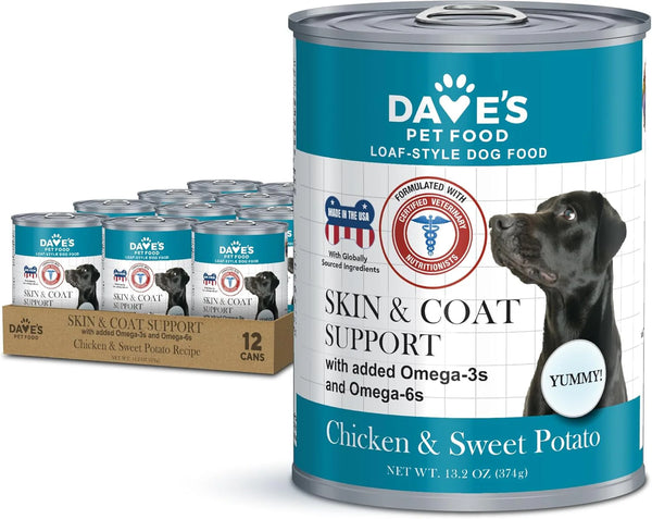 Daves Pet Food Chicken & Sweet Potato, Skin, Coat, & Immunity Support Canned Dog Food