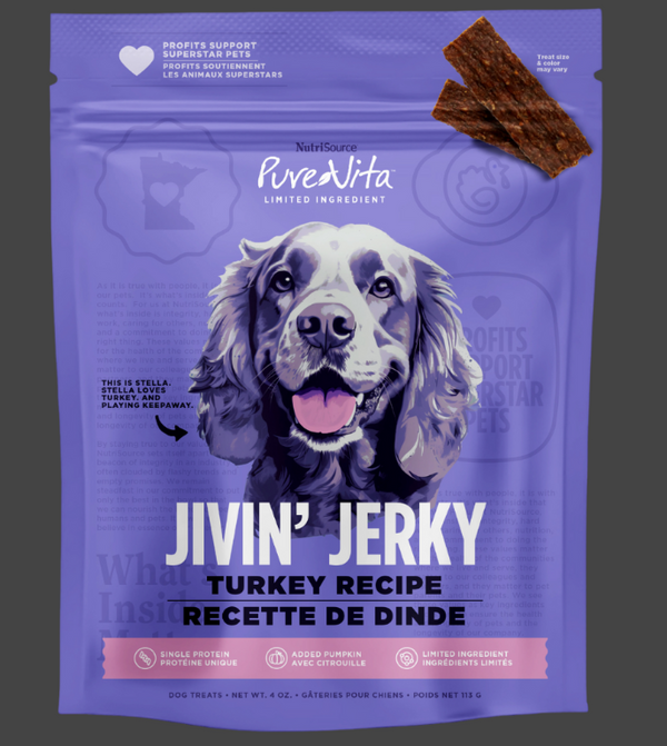 PureVita Turkey Jivin' Jerky For Dogs