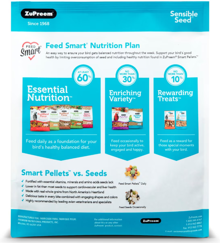 ZuPreem Sensible Seed for Small Birds – PetFoodStation