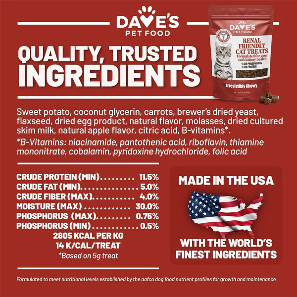 Dave's Pet Food Renal Friendly Semi-Moist Sweet Potato Cat Treats