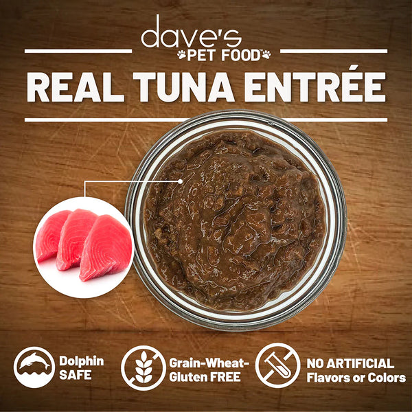 Dave's Pet Food Naturally Healthy Grain Free Tuna Entree in Gravy Canned Cat Food