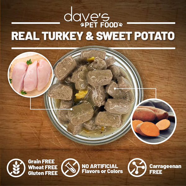 Dave’s Grain Free Turkey & Sweet Potato Cuts in Gravy Canned Dog Food