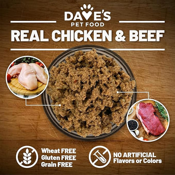 Dave's Pet Food 95% Premium Beef and Chicken Canned Dog Food