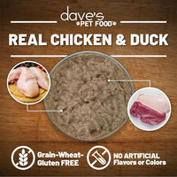 Dave's Pet Food Chicken & Duck Recipe in Saucey Pate Canned Cat Food