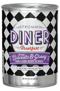 Fromm Diner Breakfast Betty's Biscuits & Gravy Pork & Eggs Recipe in Gravy Dog Food