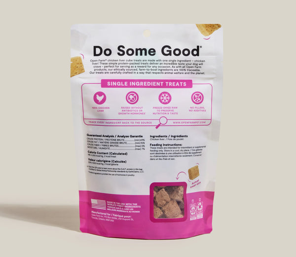 Open Farm Chicken Liver Freeze-Dried Treat Cubes For Dogs