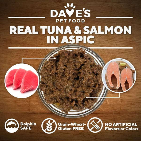 Daves Pet Food Grain Free Tuna And Salmon Canned Dinner in Aspic for Cats