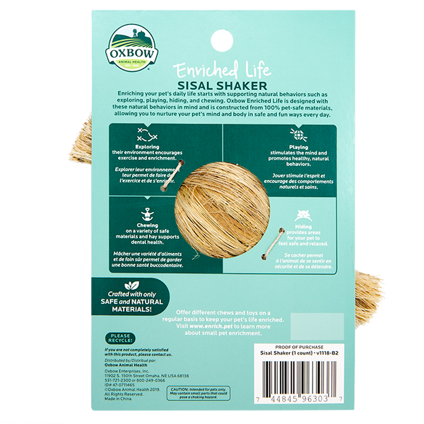 Oxbow Animal Health Enriched Life Sisal Shaker