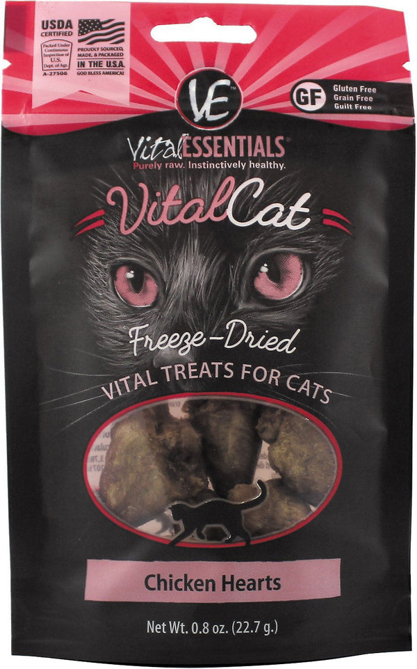 Vital Essentials Freeze Dried Chicken Heart Treats for Cats
