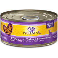 Wellness Grain-Free Sliced Turkey & Salmon Dinner Canned Cat Food