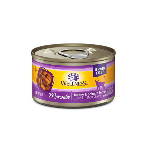 Wellness Grain-Free Morsels Turkey & Salmon Entree Canned Cat Food
