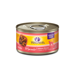 Wellness Grain-Free Morsels Salmon Dinner Canned Cat Food