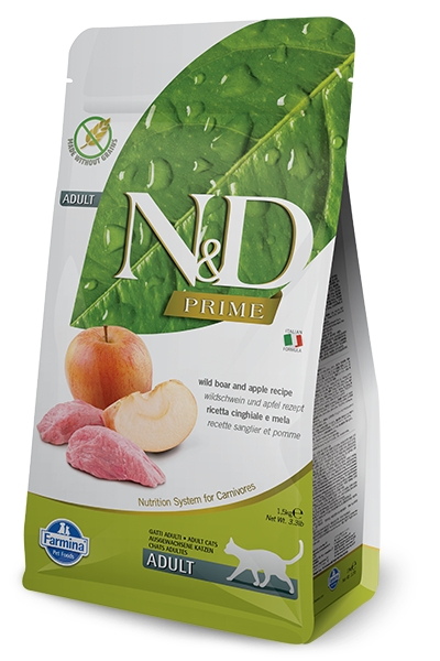 Farmina Natural & Delicious Prime Boar & Apple Adult Dry Cat Food