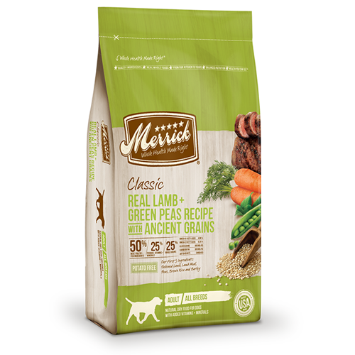 Merrick classic real chicken green peas recipe with ancient grains dry dog food hotsell