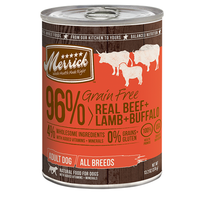 Merrick Grain Free 96% Real Beef, Lamb and Buffalo Canned Dog Food