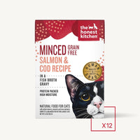 The Honest Kitchen Cat Minced Salmon & Cod Recipe in Fish Broth Gravy