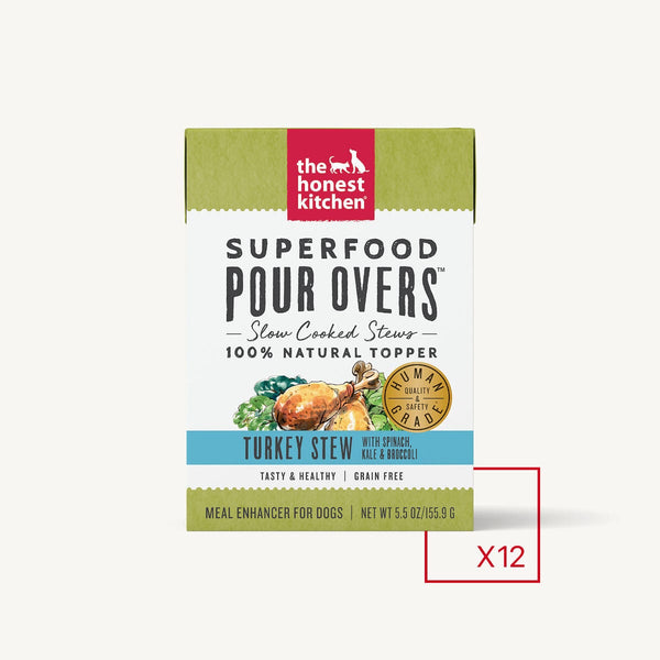 The Honest Kitchen Superfood Pour Overs Turkey Stew with Spinach, Kale, & Broccoli Dog Food