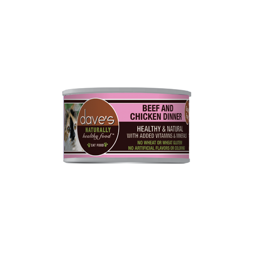 Dave's Pet Food Naturally Healthy Grain Free Beef and Chicken Canned Cat Food